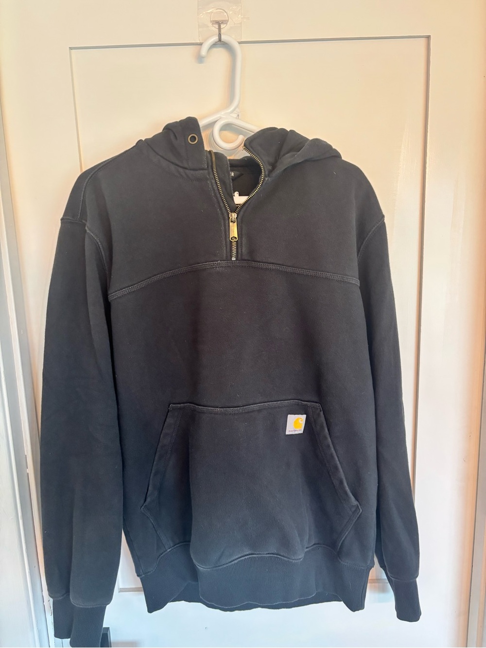 Carhartt Black Half-Zip Hooded Sweatshirt